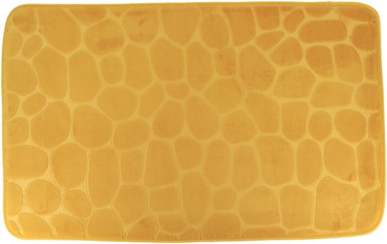 Tendance Badmat mat Pebble - microfiber - Memory Foam - okergeel - 50 x 80 cm - antislip - badkamer