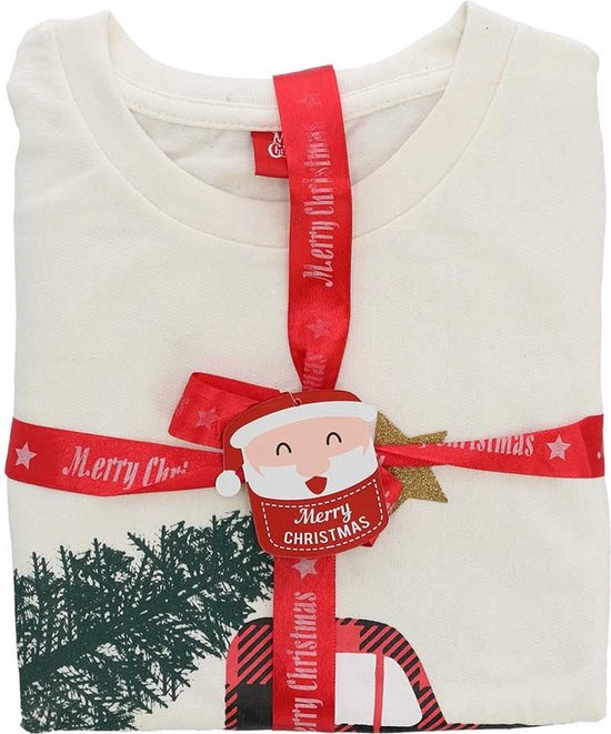 Apollo - Kersttrui dames - Multi Beige - Maat M - Driving Home for Christmas - Kersttruien - Kerst - Foute kersttrui