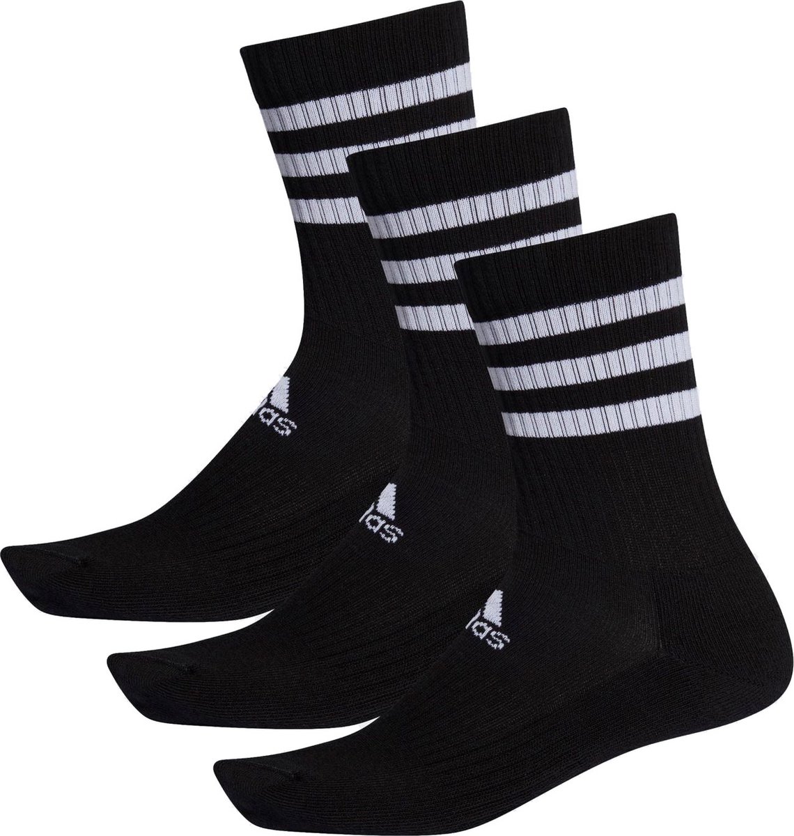 adidas 3-Stripes Gevoerde Sokken 3 Paar Sportsokken – Unisex Zwart