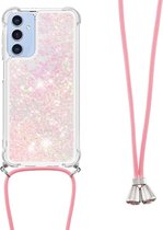 Coverup Case - Convient pour Samsung Galaxy A16 Case - Coverup Liquid Glitter Back Cover avec Cordon - Pink