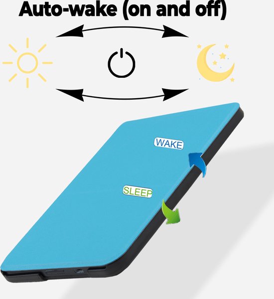 Lunso - sleepcover flip hoes - Geschikt voor Kobo Clara HD - lichtblauw van Lunso — afbeelding 3