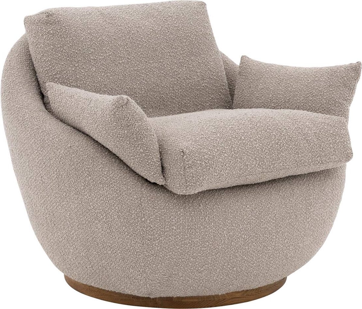 Goossens Fauteuil Lazy - Stof - Bruin