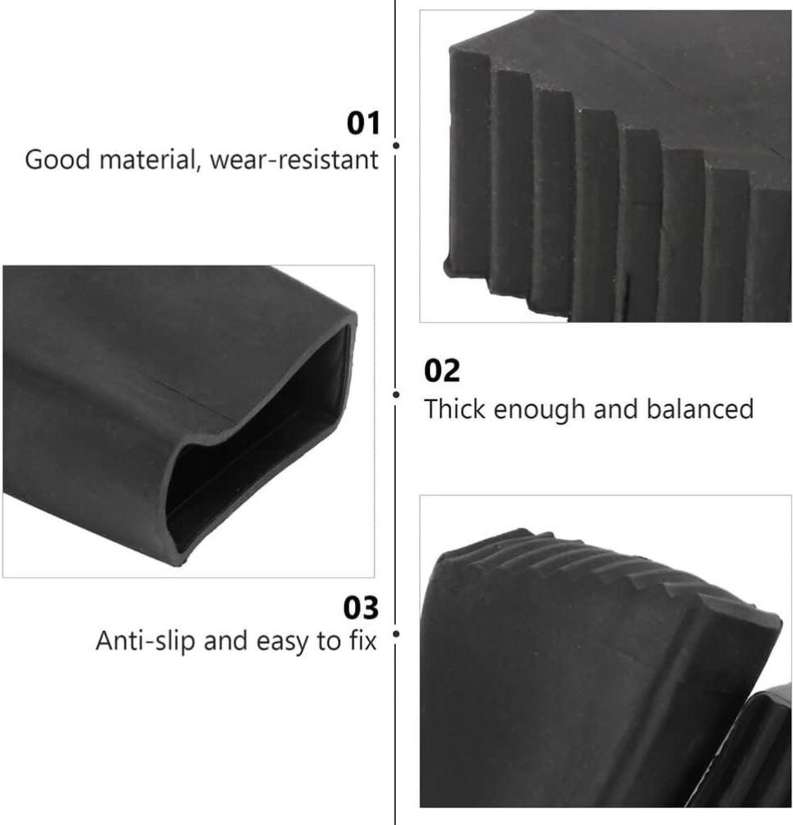 4 stuks antislip voetjes voor ladder, voetkussen van rubber de ladder