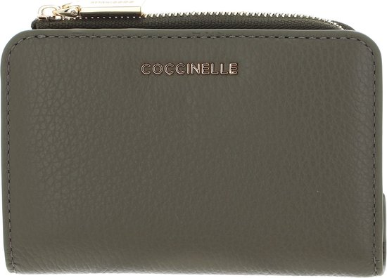 COCCINELLE Cuir Étui pour carte de crédit Metallic Soft Credit Card Holder Laurel Green Olive