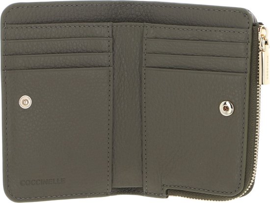 COCCINELLE Cuir Étui pour carte de crédit Metallic Soft Credit Card Holder Laurel Green Olive