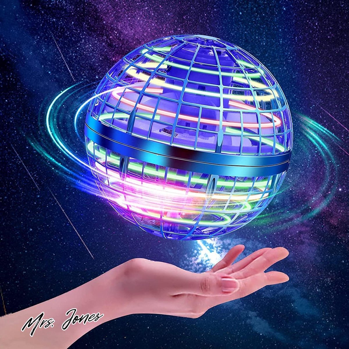 Mrs. Jones hover vliegende bal magische spinner bal RGB-licht hover bal mini-drone voor kinderen speelgoed Flying Orb Hoverball Nova cadeaus voor jongens meisjes indoor outdoor pro - blauw .