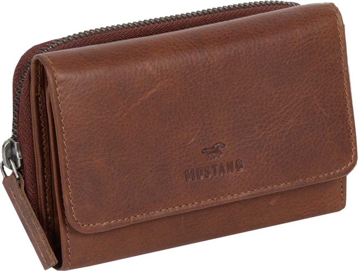 MUSTANG Leren Portemonnee Como Heze Wallet Brown Bruine