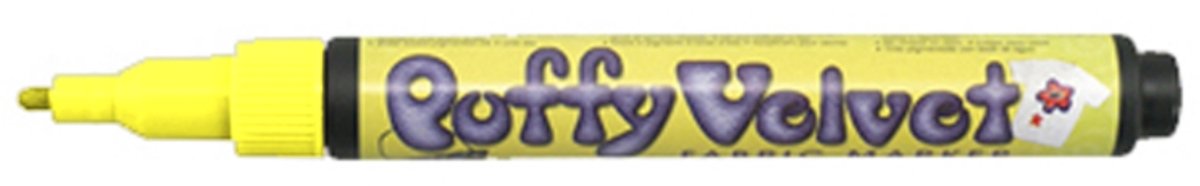 Marvy Uchida Puffy Velvet Textielstift Neon Geel