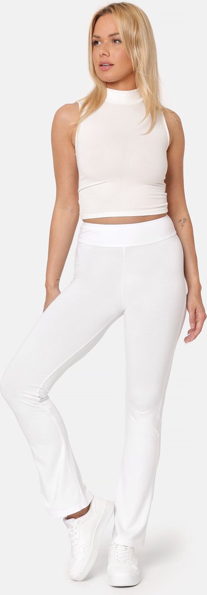Bellivalini Dames Yogabroek - Sport - Vrijetijdsbroek - Lang - Viscose - Sportbroek - BLV-BLV50-277-YPF - Wit - S van Bellivalini — afbeelding 4