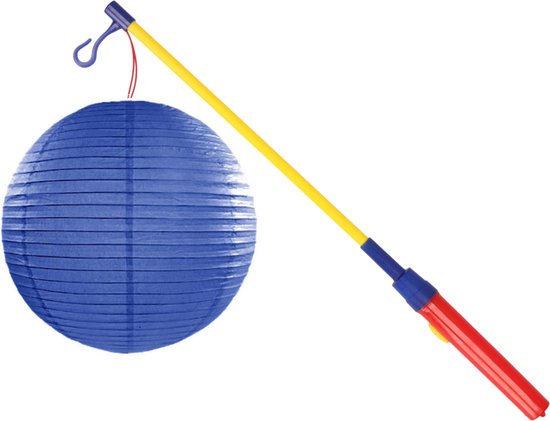 Lampionstokje 50 cm - met lampion - donker blauw - D25 cm - Sint Maarten — afbeelding 2