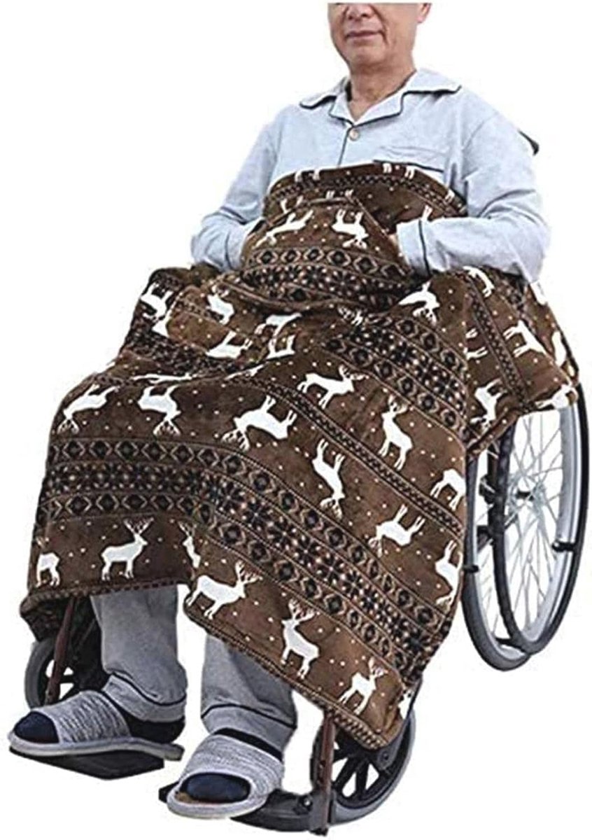 Goedkoopste Rolstoeldeken Fleece Warmte deken met Zakken - Ideaal voor Binnen en Buiten
