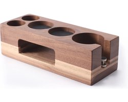 Tamping Station 58 mm van Walnoot - Professioneel Aanslagstation voor Barista en Koffiehuis