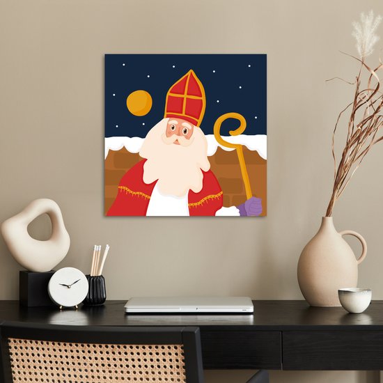 Affiche Sinterklaas - Sinterklaas - Décoration - 50x50 cm - Sinterklaas Décoration - Sinterklaas decoration - Nursery