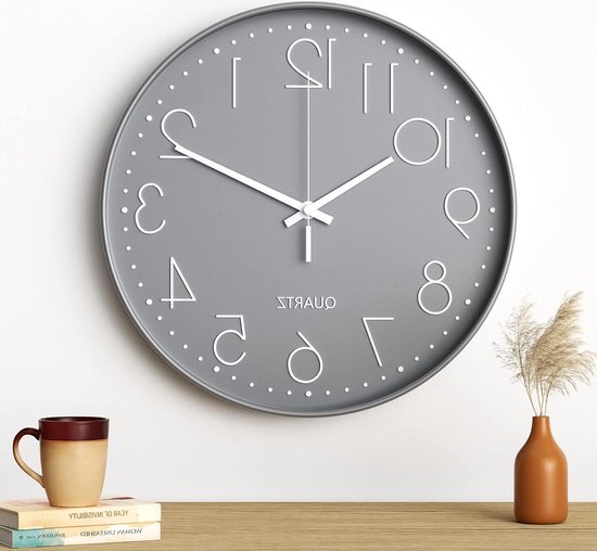 Stijlvolle Stille Wandklok 30cm Grappig Design