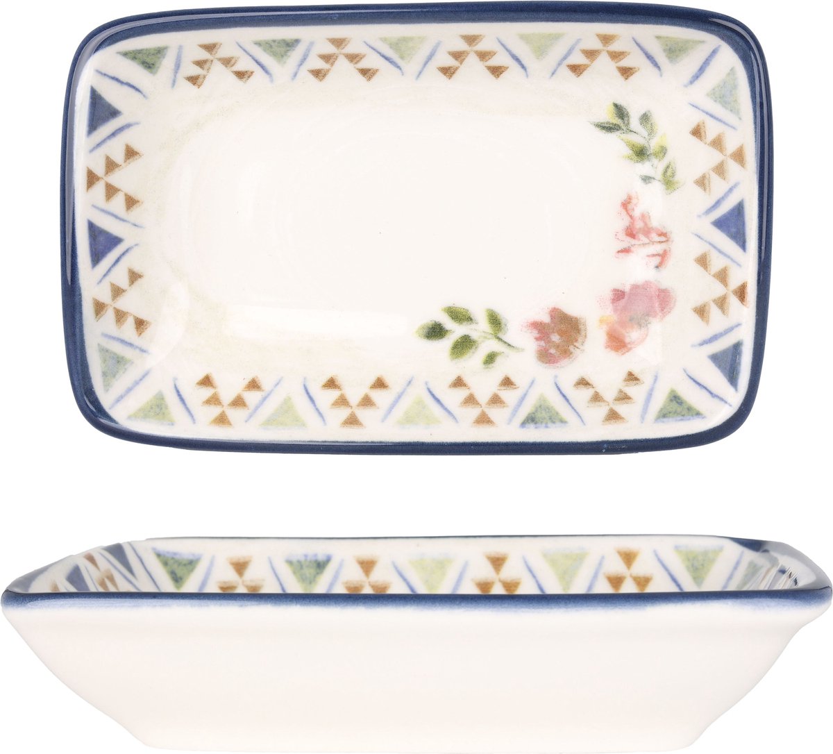 Bonna Serveerschaal - Spring - Porselein - 15x9 cm - set van 2