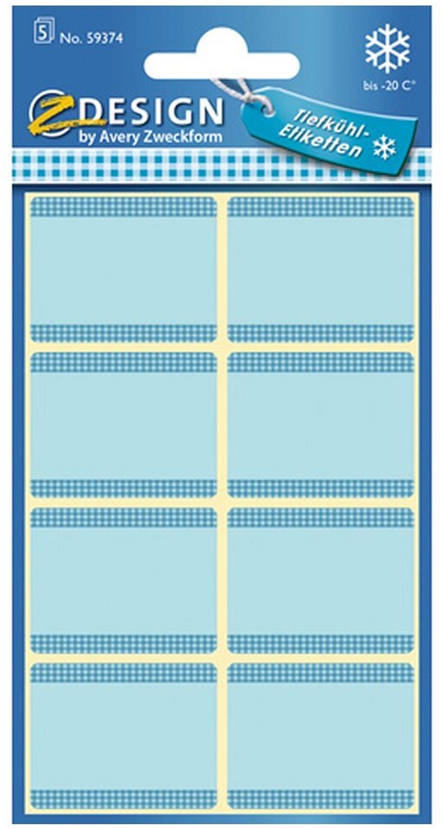 Avery Av-59374 Z-Design Diepvriesetiketten 36X28 Mm 40 Stuks Blauw