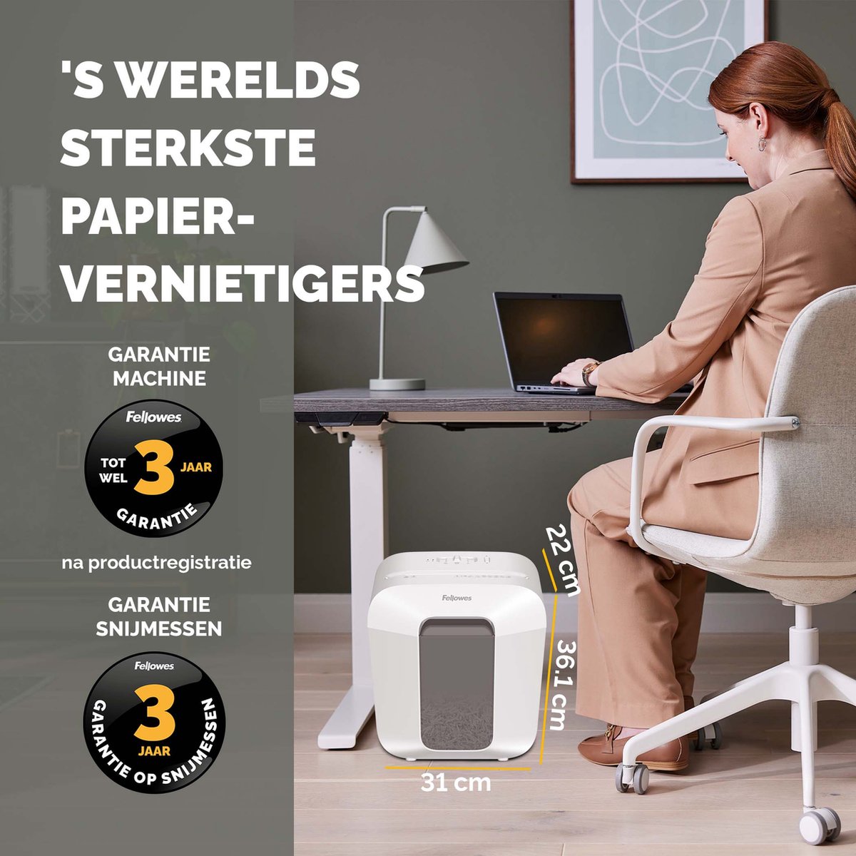 Fellowes LX25 Papiervernietiger / Papierversnipperaar – P‑4 Cross‑Cut – 6 vellen – 11,5 liter – Voor thuis & thuiskantoor thumbnail 6