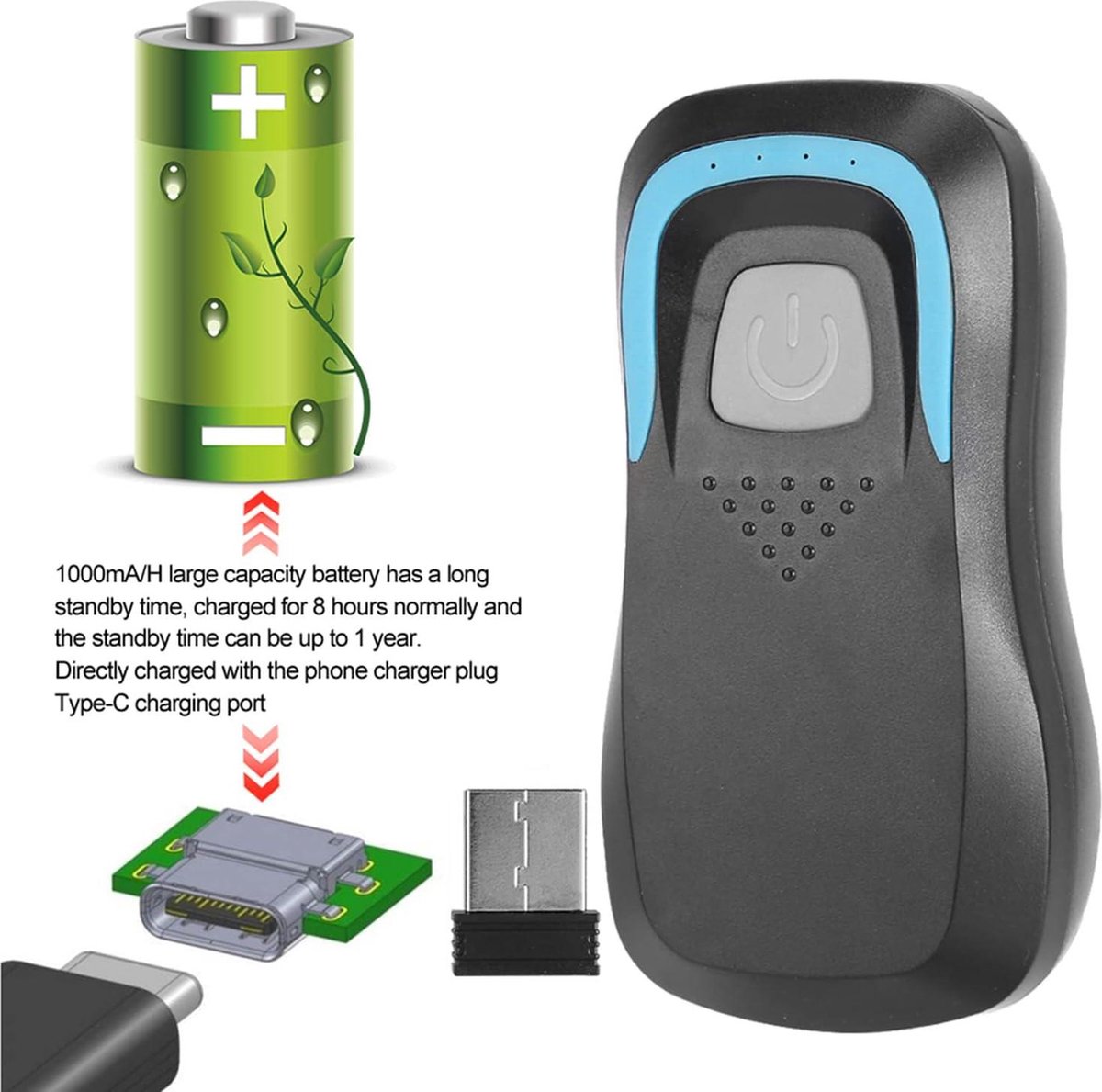 Kaartlezer, Bluetooth-kaartlezer RFID-kaartlezer Draadloze Codescanner met 5 Kaarten USB-kaartlezer Contactloze ID-kaartlezer Gevoelige Herkenning IC- kaartlezer(#2