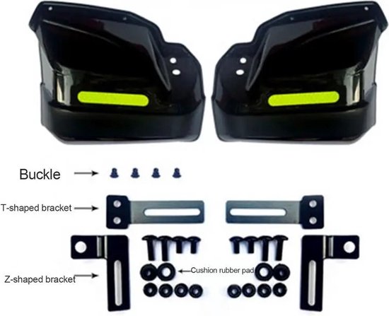FIBILA Motorfiets Handbeschermers - Handguards - Winddichte Handbeschermers - Handkappen - Slagvaste Bescherming - Duurzaam PP/PC Materiaal - Eenvoudig te Installeren - Zwart