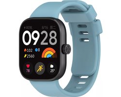 Strap-it Siliconen bandje met druksluiting - geschikt voor Xiaomi Redmi Watch 6 / Redmi Watch 6 Active / Redmi Watch 6 Lite / Redmi Watch 5 / Redmi Watch 4 / Xiaomi Smart Band 10 Pro / Smart Band 9 Pro / Smart Band 8 Pro (lichtblauw)