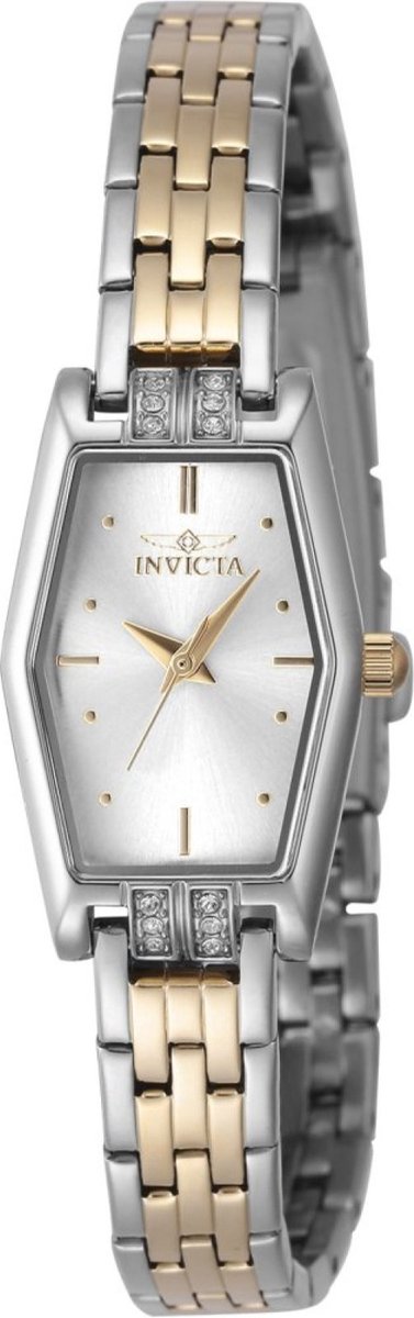 Invicta Angel 48132 Dames Horloge - Waterdicht - Analoog - Quartz Uurwerk - Roestvrij Staal met zilveren Wijzerplaat - 20mm