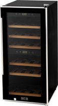 HCB® - Professionele luxe Wijnkoelkast met 2 zones - 24 flessen - Wijnklimaatkast met houten lades - Vrijstaand wijn koelkast - Klimaatkast - Wijnkast - Wijnfrigo koeler - 37 kg - Frigo - 6813