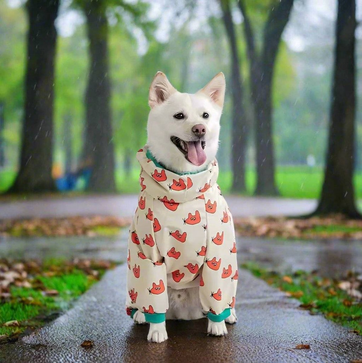 Dog raincoat with legs