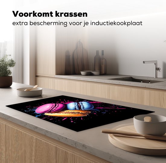 KitchenYeah® Inductie beschermer 83x51.5 cm - Macarons - Roze - Verf - Keurrijk - Kookplaataccessoires - Afdekplaat voor kookplaat - Inductiebeschermer - Inductiemat - Inductieplaat mat - Keuken decoratie