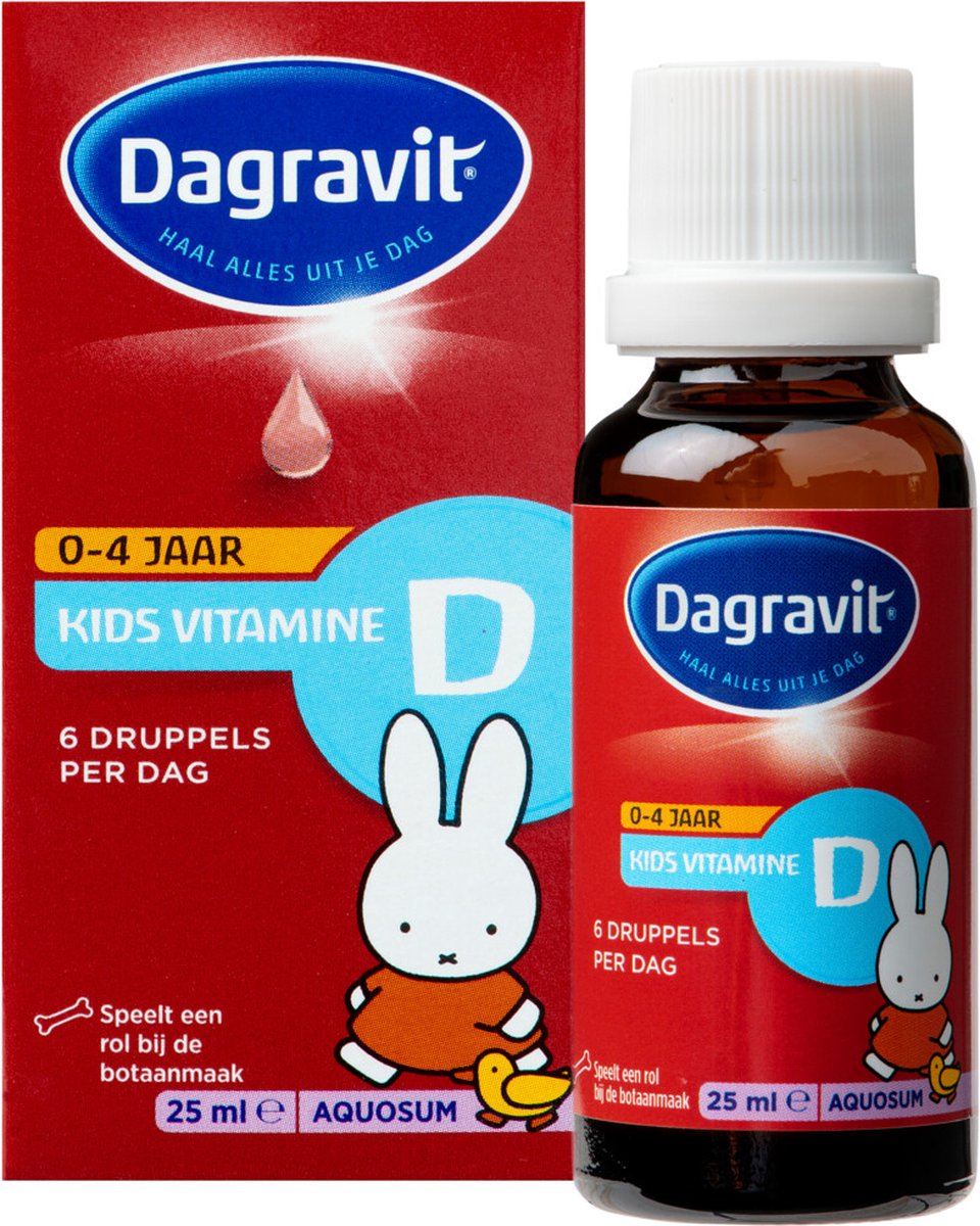 Dagravit Vitamine D Aquosum Druppels Kids - 4 x 25 ml - Voordeelverpakking
