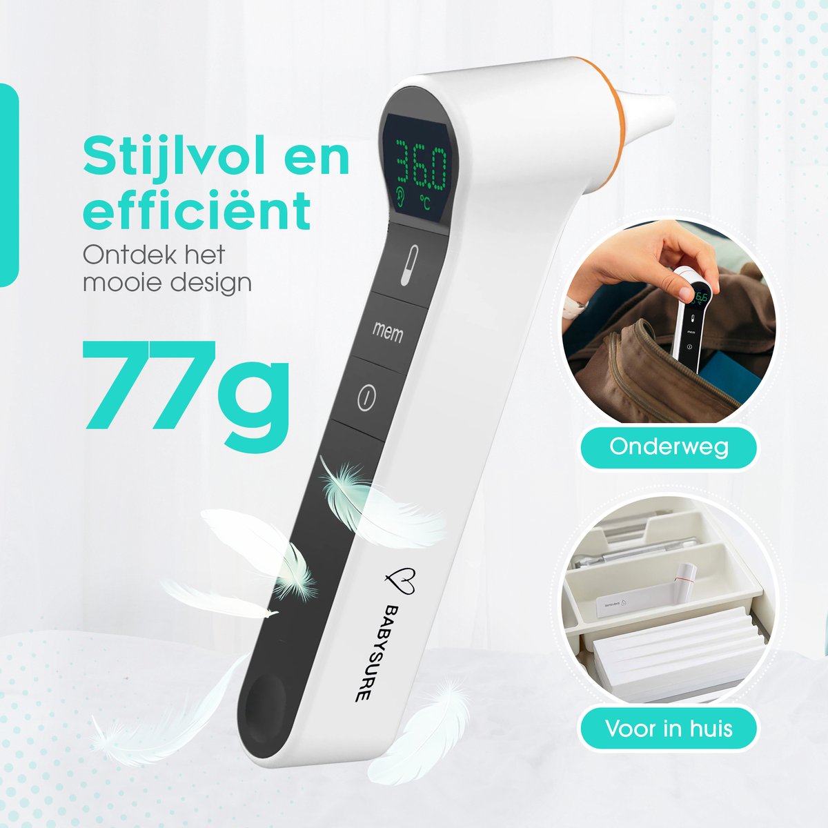 BabySure® IRT1603 – Thermometer - Oorthermometer - Koortsthermometer - Infrarood - Voor Volwassenen, Kinderen en Baby's — cadeau in Cadeau-ideeën - foto 4