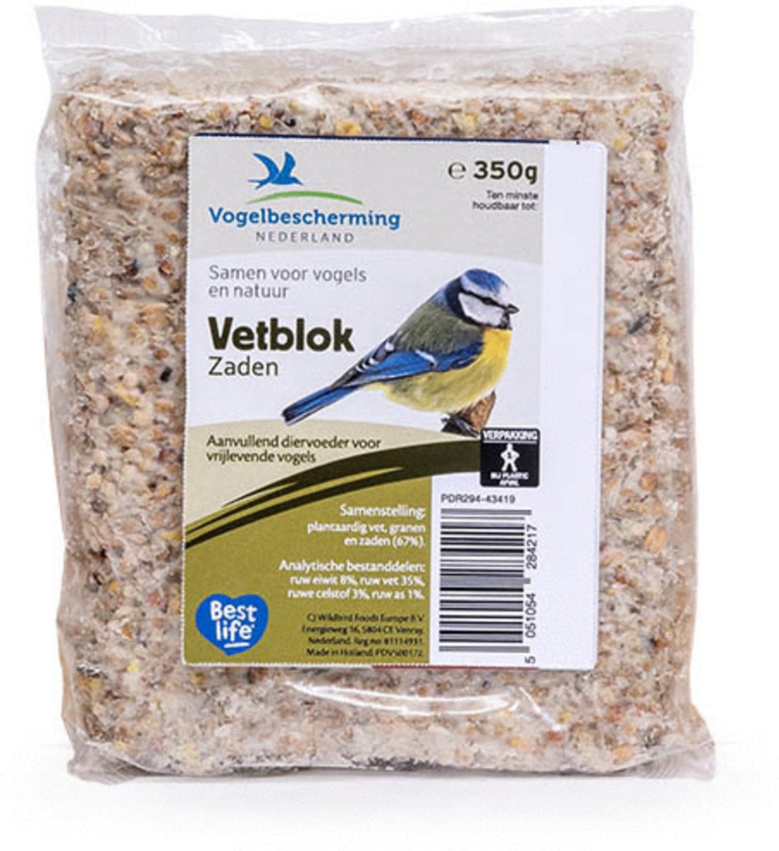 Wildbird Vbn Vetblok Met Zaden - Tuinvogelvoer - 11.5x10x3 cm 350 g