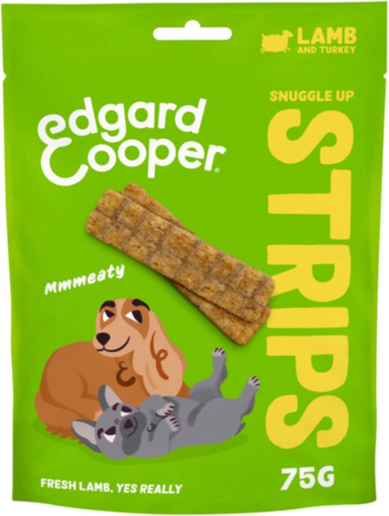 Edgard & Cooper Strips 75 g - Hondensnacks - Lam