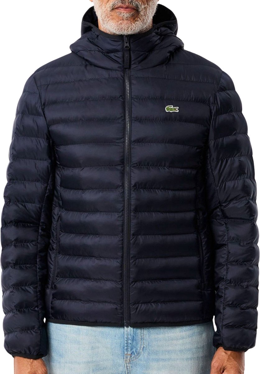 Lacoste Quilted Hooded Puffer Jas Heren 54 Blauw