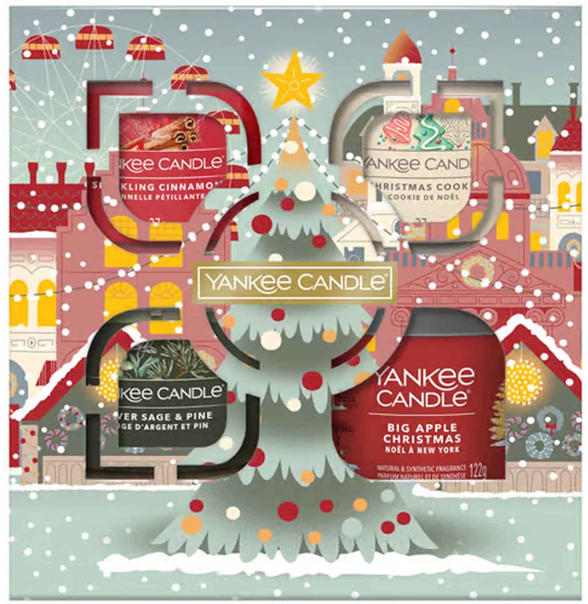 Yankee Candle Small Tumbler & 3 Filled Votive Gift Set Passport to the Holidays Cadeauset Meerkleurig