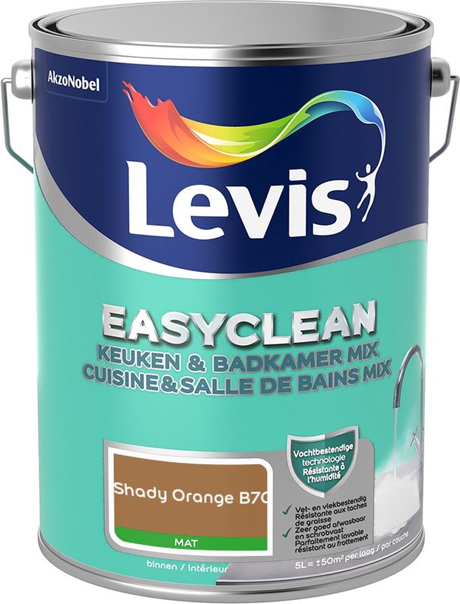 Levis - Easyclean Keuken & Badkamer Mix - Shady Orange B70 - Mengverf - 5 L