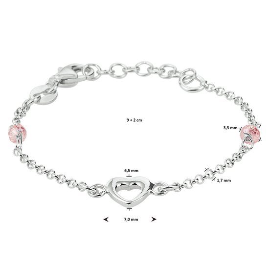 bracelet coeur argent rhodié