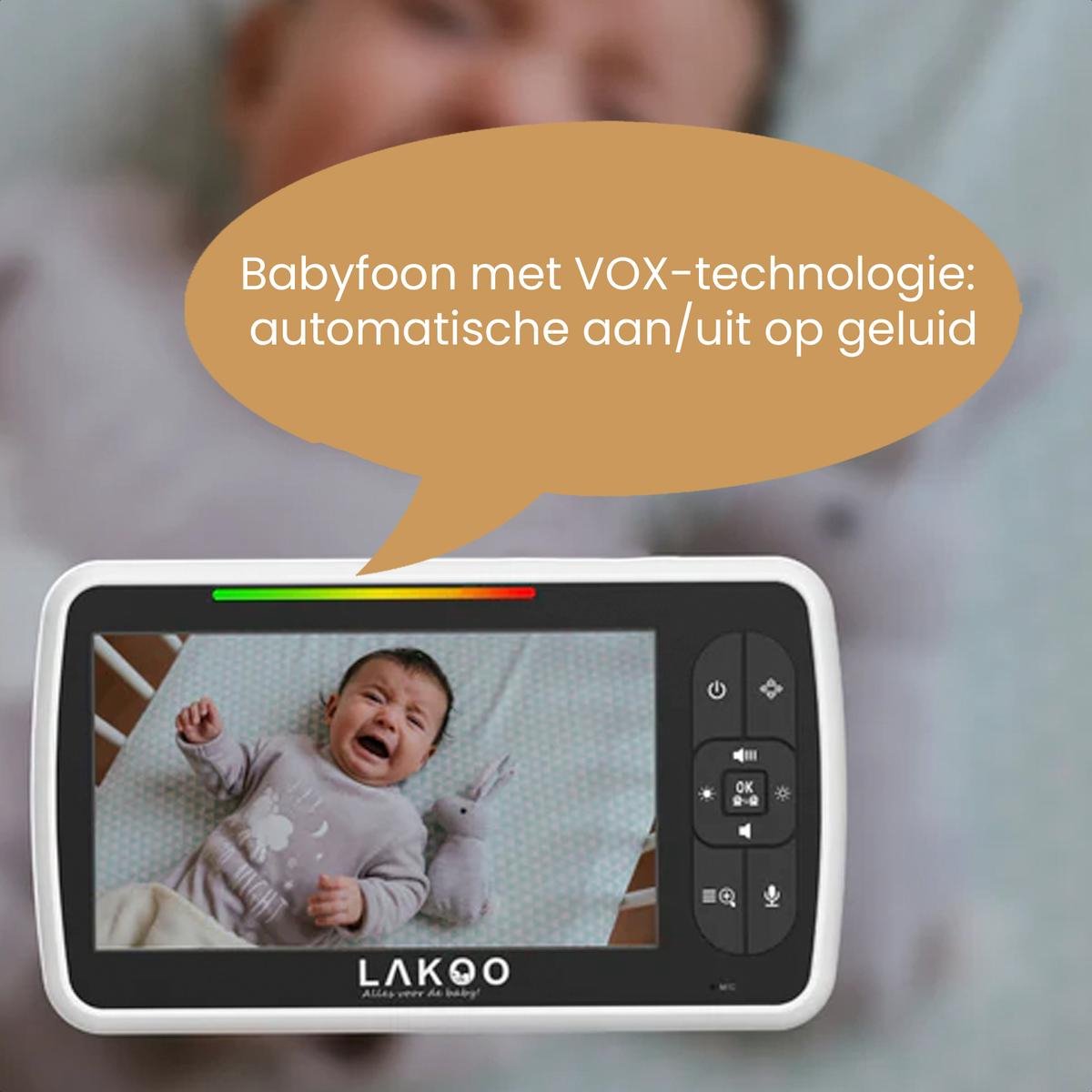 Afbeelding 2 van Lakoo PRO 5 Babyfoon - met Camera en Beeldscherm - 1080p Full HD - 5 inch monitor
