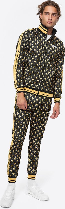 Lonsdale Boswall Trainingspak voor heren, zwart/geel/wit., 3XL