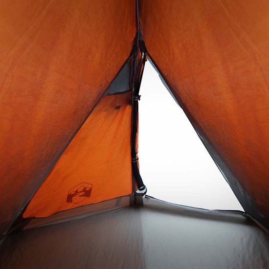 vidaXL Koepeltent - 2 Persoons - Waterdicht - Grijs/Oranje van Vidaxl — afbeelding 3