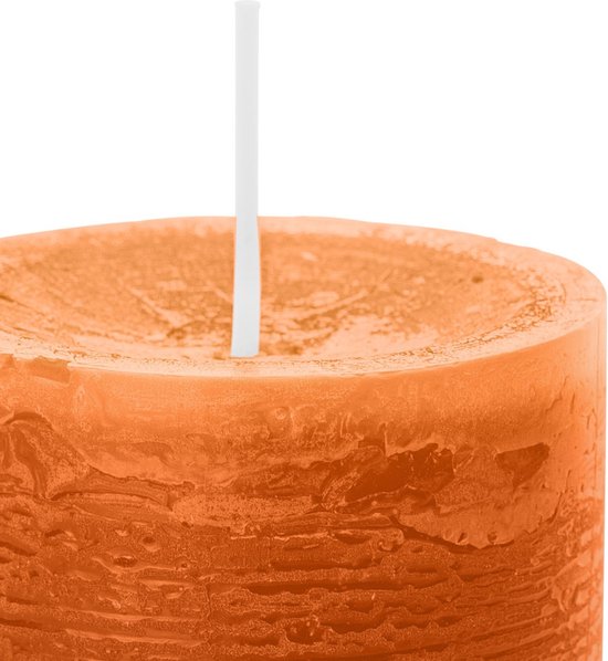 Wiedemann Bougie cylindrique/bougie pilier - 3x - bougie rustique - cognac - 6 x 9 cm - 30 heures de combustion