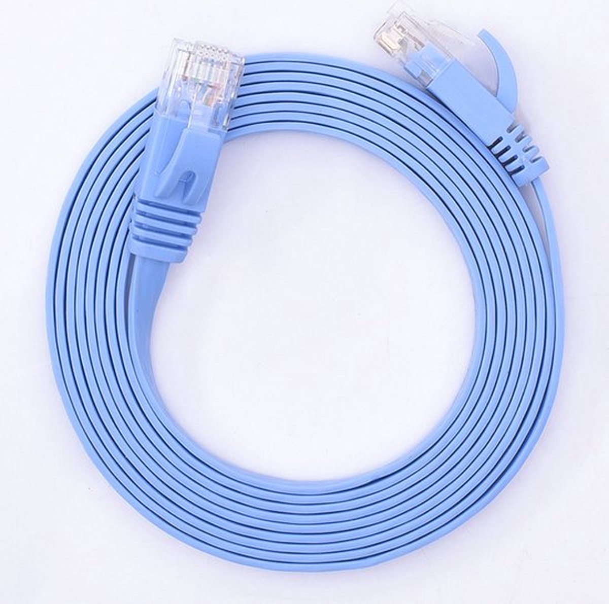 Internetkabel - 2.5 meter - CAT6 - Ultra dunne Flat Ethernet kabel - Netwerkkabel (1000Mbps) - Blauw - UTP kabel - RJ45 - UTP kabel