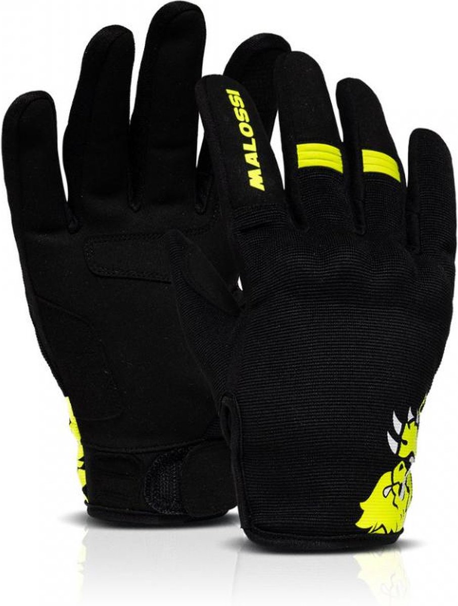 Gant moto route été Malossi M-Gloves Jaune pour homme / femme Taille L Neuf