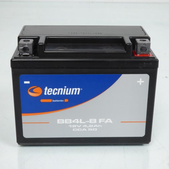 Batterie SLA Tecnium pour Scooter Yamaha 50 Ns N Aerox Naked 2013 à 2017 YB4L-B / 12V 4.2Ah Neuf