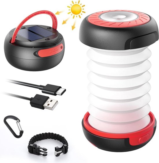 LED lamp voor in de tent met zonnepaneel / Camping kamperen / Werkt op batterij LED lamp voor in de tent met zonnepaneel / Camping kamperen / Werkt op batterij
