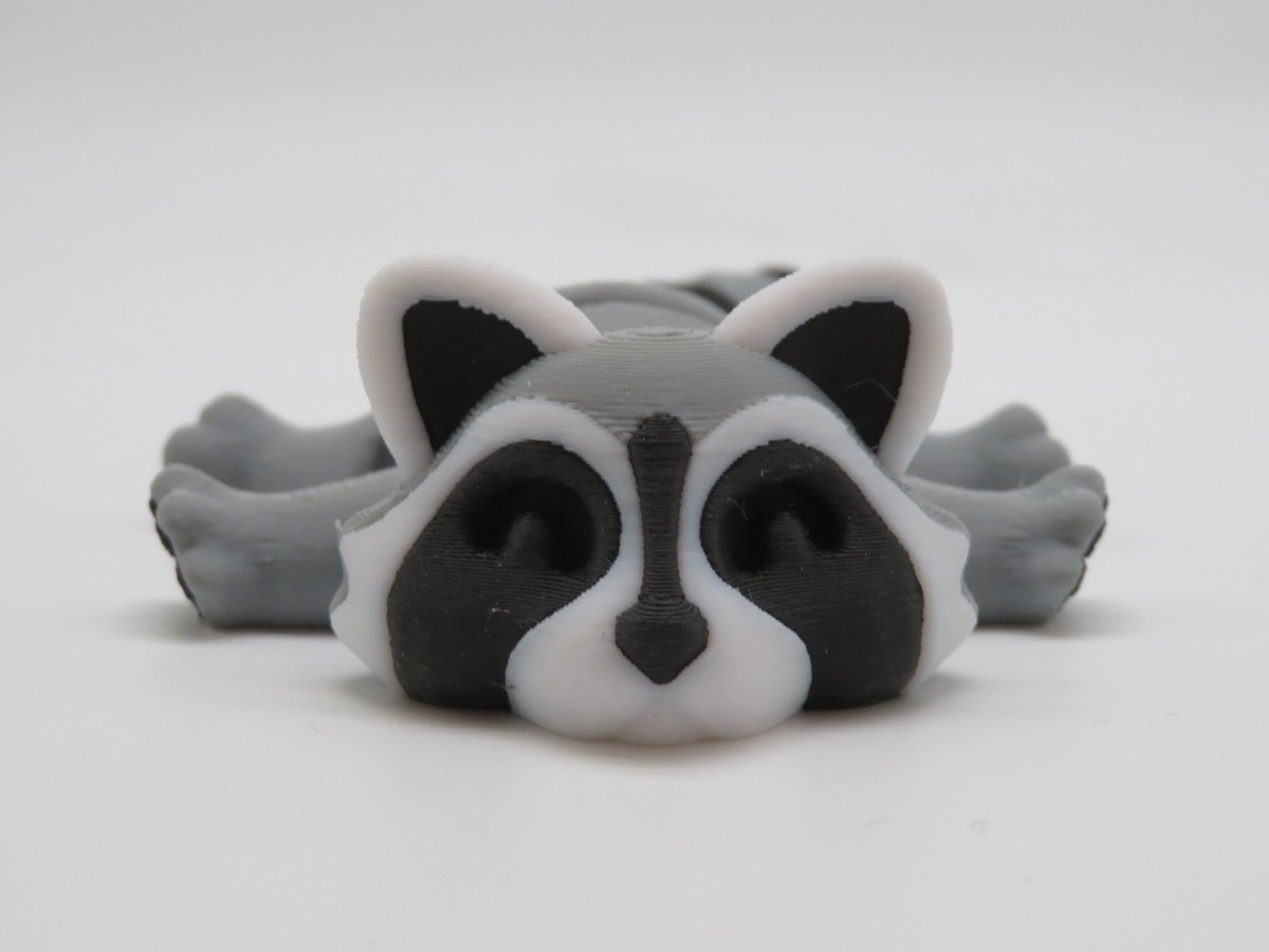 Veras Arts & Dice | Wasbeer Figuur - Raccoon - Trash Panda - Speelgoed - Verzamelobject - Zwart Grijs Wit