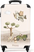 Bol.com NoBoringSuitcases.com® - Kinderkoffer - Kindertrolley jongen en meisje - Dieren op safari - Handbagage koffer lichtgewic... aanbieding