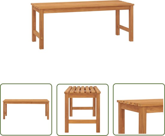 The Living Store Banc de jardin - Bois de teck - 114x40x45 cm