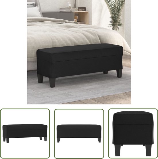 vidaXL Bankje Modern - Zwarte Bank - Bankje 100x35x41 cm kunstleer zwart - Salontafel