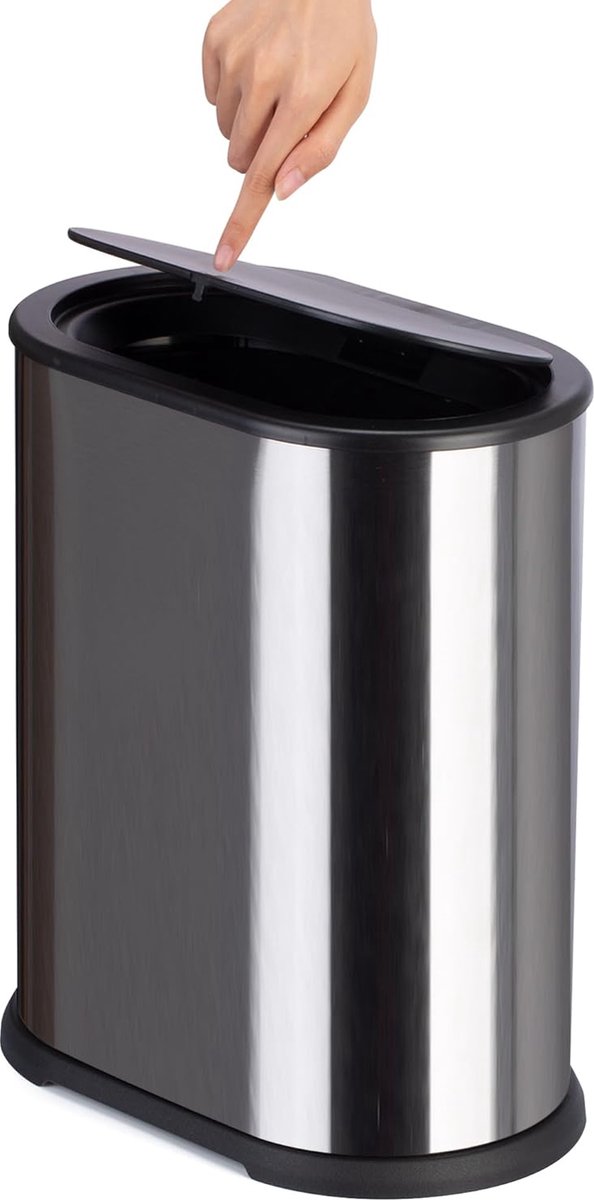 Goedkoopste Inovra ® Stijlvolle en Ruimtebesparende Prullenbak voor Keuken of Badkamer in Zilver