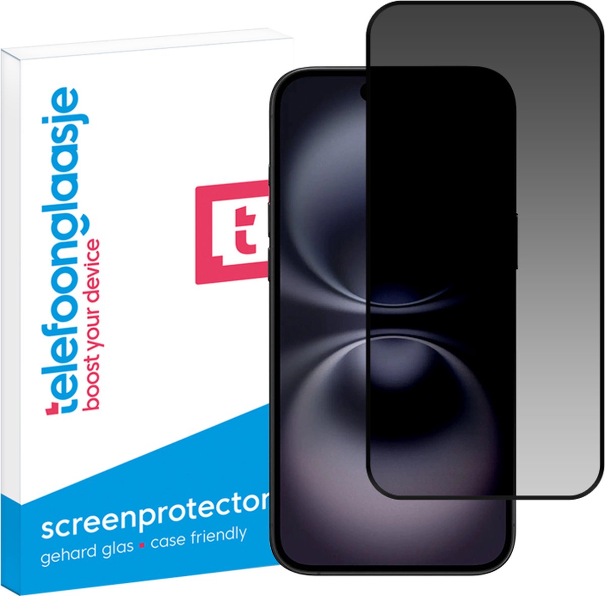 Telefoonglaasje Privacy Screenprotector iPhone 16 - Privacy - Volledig Dekkend - Geschikt voor iPhone 16 Screenprotectors Gehard Glas - Beschermglas